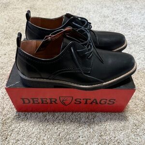 Size 6 Boy’s Deer Stags Black Zander Square Round Dress Shoes